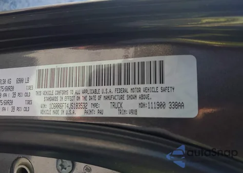 2018 Ram 1500 Express 4X2 6'4 Box from USA, damaged, VIN 1C6RR6FT4JS183532